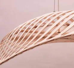 Suspension, Navicula Small, naturel, LED, dim, 2700K, L144cm, H20cm - David Trubridge