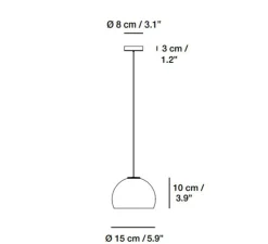 Suspension, Neil 15, albâtre, câble et rosace or satiné, LED, 2700K, 654lm, Ø15cm, H10cm - Carpyen