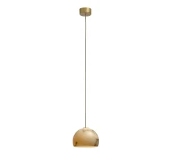 Suspension, Neil 21, albâtre, câble or et rosace or satiné, LED, 2700K, 654lm, Ø21cm, H14cm - Carpyen