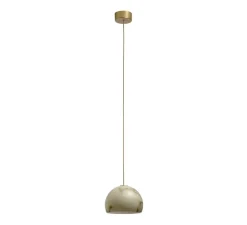 Suspension, Neil 21, albâtre, câble or et rosace or satiné, LED, 2700K, 654lm, Ø21cm, H14cm - Carpyen
