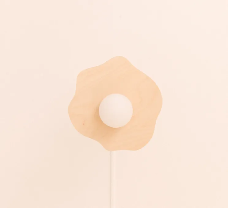 Suspension, Nenuphar petit, bois naturel, Ø35cm, H1,5cm - Little Anana
