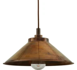 Suspension, Nerissa, Laiton antique, verre transparent, IP65, Ø37,5cm, H22cm - Mullan Lighting