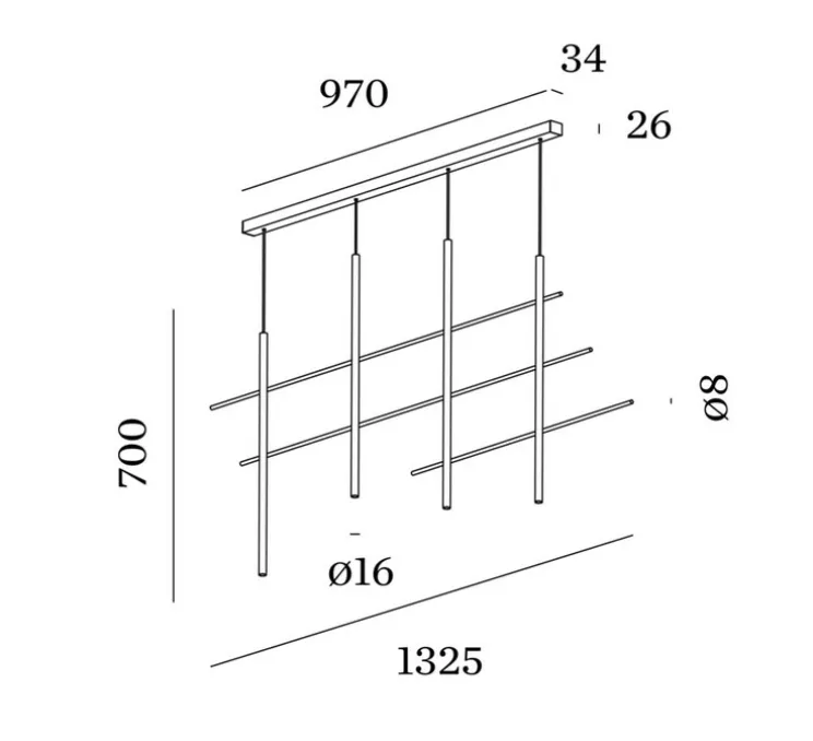 Suspension, Net 4.0, noir, LED, dim, 2700K, 1000 lm, L132,5cm, H70cm - Wever&Ducré