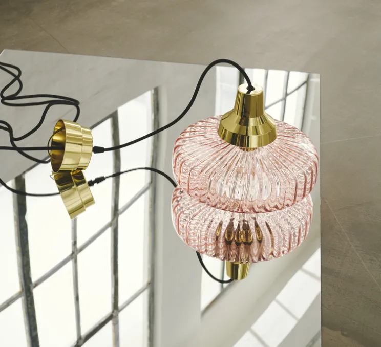 Suspension, New Wave Optic, rose, Ø26cm, H21cm - Design by us