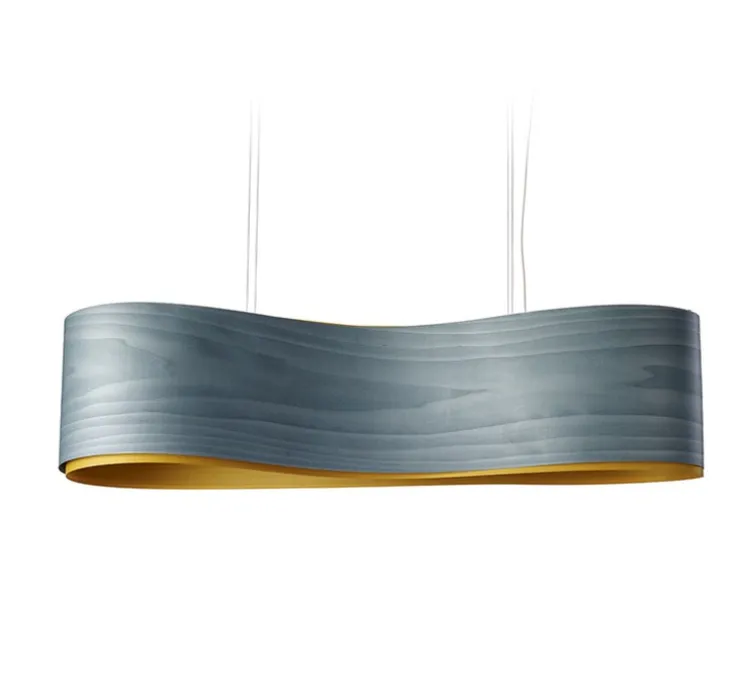 Suspension, New Wave S, turquoise et jaune, LED, H27,5cm, L102cm - LZF