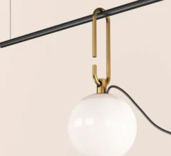 Suspension, NH S2, blanc, laiton, noir, L90,5cm, H40,3cm - Artemide