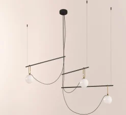 Suspension, NH S3, blanc, laiton, noir, L117,5cm, H67,2cm - Artemide