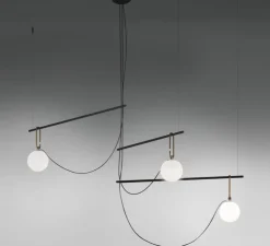 Suspension, NH S3, blanc, laiton, noir, L117,5cm, H67,2cm - Artemide