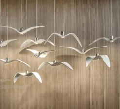 Suspension, Night Birds, blanc et argent, LED, GU10, 2700K, 336lm, ø59 cm, H17 cm - Brokis