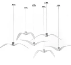 Suspension, Night Birds, blanc et argent, LED, GU10, 2700K, 336lm, ø59 cm, H17 cm - Brokis