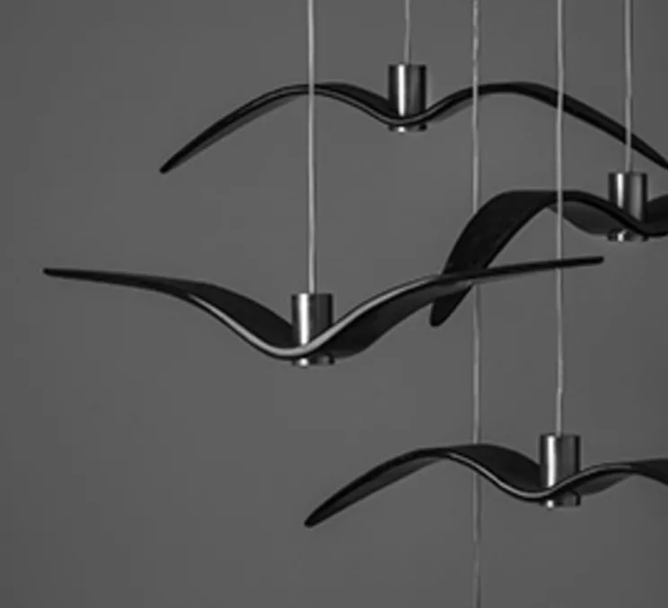 Suspension, Night Birds, noir, LED, ø78cm, H12cm - Brokis