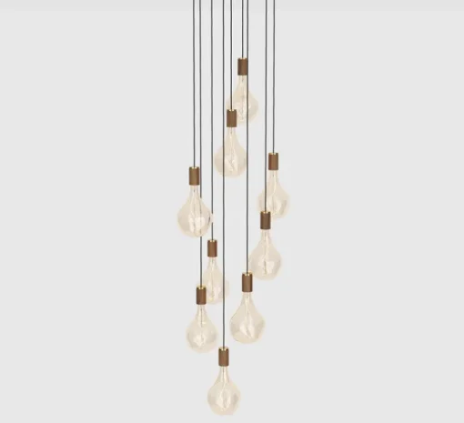 Suspension, Nine pendant + Voronoi II, noyer, 2200K, 150lm, dim, Ø5cm, H500cm maximum- Tala