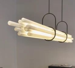 Suspension, NL 12, noir et blanc, LED, 2700K, 4800 lm, L130cm, H10,4cm - DCW éditions Paris