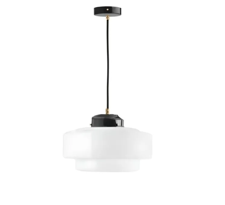 Suspension, noir et blanc, Ø30cm, H10cm - Zangra