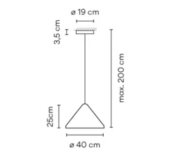 Suspension, North 5662, noir, LED, dim, 2700K, 1041 lm, Ø40cm, H25cm - Vibia
