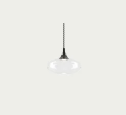 Suspension, Nostalgia large sans rosace, noir & transparent, LED, dim, 2700K, 1280 lm, Ø28cm, H21,5cm - Lodes