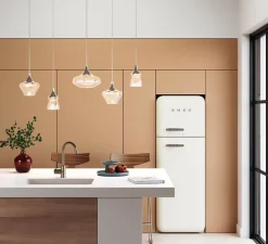 Suspension, Nostalgia large sans rosace, verre transparent, chrome, LED, dim, 2700K, 1280 lm, Ø28cm, H21,5cm - Lodes