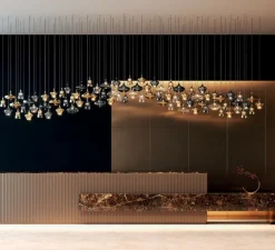 Suspension, Nostalgia medium sans rosace, noir & transparent, LED, dim, 2700K, 1280 lm, Ø20cm, H21,5cm - Lodes