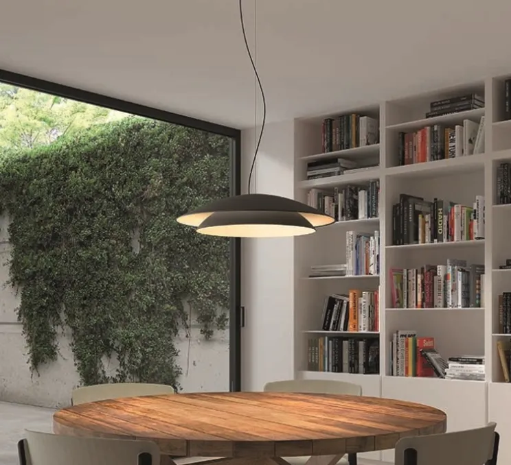 Suspension, Noway Big, noir, LED, dim, 3000K, 813 lm, Ø47,7cm, H10,5cm - LEDS C4