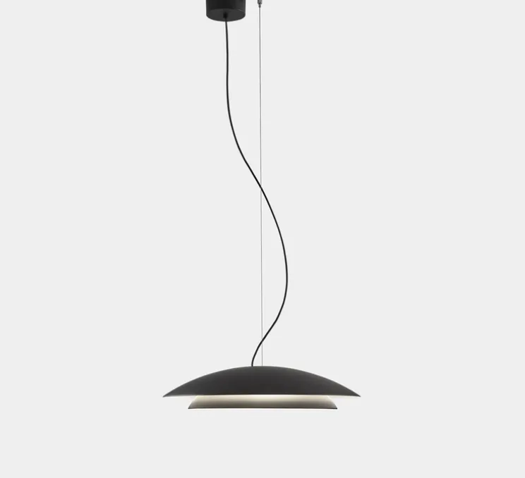 Suspension, Noway Big, noir, LED, dim, 3000K, 813 lm, Ø47,7cm, H10,5cm - LEDS C4