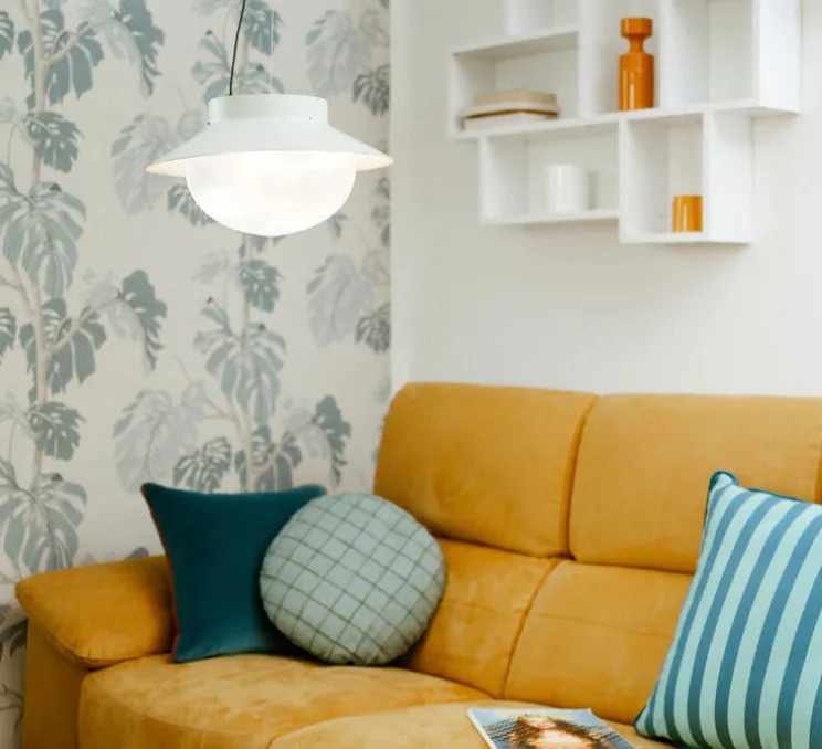 Suspension, Nuvole Rapide, beige, LED, dim, 3000K, 2350 lm, Ø36cm, H22cm - OliveLab