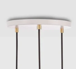 Suspension, Oak Triple, Voronoi II, bois, blanc, IP54, Ø25cm, Hcm - Tala