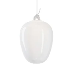 Suspension, Oblo Medium sans rosace, blanc soie, LED, dim, 2700K, 1280 lm, Ø20,6cm, H29,6cm - Lodes