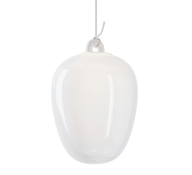 Suspension, Oblo Medium sans rosace, blanc soie, LED, dim, 2700K, 1280 lm, Ø20,6cm, H29,6cm - Lodes