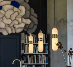 Suspension, occulo, laiton brossé, Ø10cm, H46cm - Bert Frank