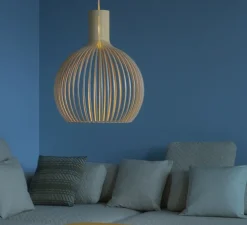 Suspension, Octo 4240, bouleau, LED, 3000K, 1060lm, Ø54cm, H68cm - Secto Design