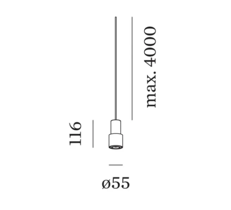 Suspension, ODREY 1.1, noir, Ø5,5cm, H11,6cm - Wever&Ducré