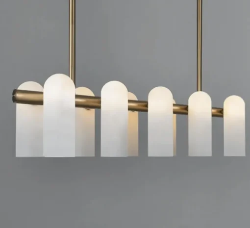 Suspension, Odyssey Linear SM, Laiton laqué bruni, verre mat, L114,3cm, H42,4cm - Schwung