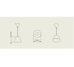 Suspension, Okina 20, rouge mat, câble noir, IP44, LED, dim, 2700K, 800 lm, Ø20cm, H15cm - Pott