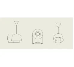 Suspension, Okina double, blanc mat, IP44, E27, Ø27,4cm, H23cm - Pott