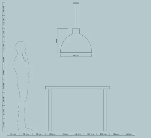 Suspension, Olot, bauxite et bois, Ø58,5cm, H45,2cm - Easy Light by Carpyen
