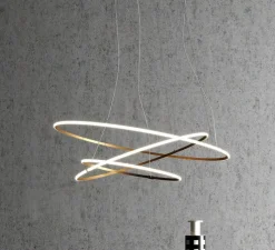 Suspension, Olympic F45- 3 diffusers, bronze, LED, 2700k, Ø138,7cm, H2cm - Fabbian