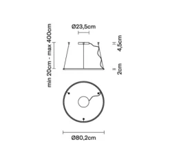 suspension, Olympic F45, bronze, IP40, led, 2700K, 4475lm, Ø80,2cm, H4,5cm - FABBIAN