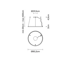 Suspension, Olympic F45, bronze, LED, 3000k, 4475lm, L80,2cm, H2cm - Fabbian