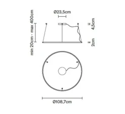 Suspension, Olympic F45, bronze, LED, 3000k,6120lm, L108,7cm, H20cm - Fabbian