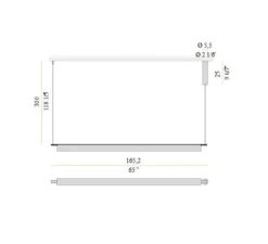 Suspension, Ombra, noir, LED, dim, 2700K, 1368 lm, L165,2cm, H7cm-Panzeri