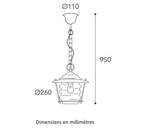 Suspension, Onda 2072, laiton vieilli, IP44, Ø26cm, H95cm - Moretti Luce