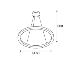 Suspension, ONE 80, noir, LED, dim, 3000/4000K, 1930/2140 lm, Ø80cm, H3cm - Slv