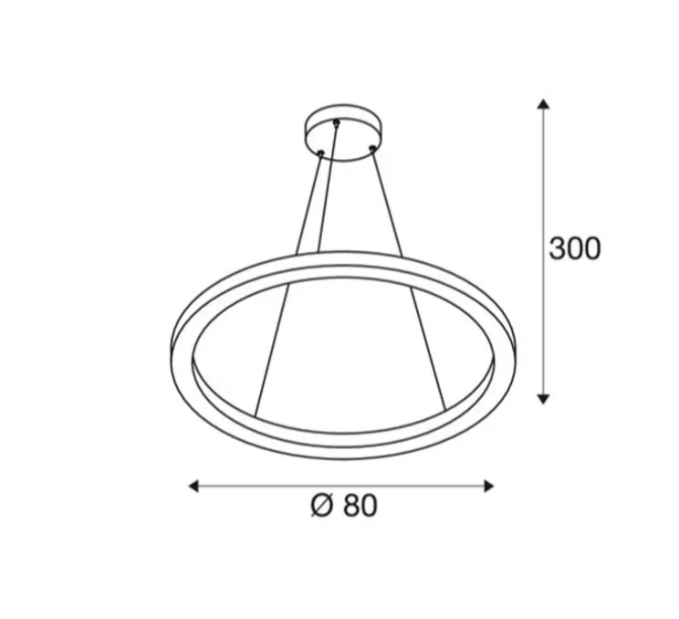 Suspension, ONE 80, noir, LED, dim, 3000/4000K, 1930/2140 lm, Ø80cm, H3cm - Slv