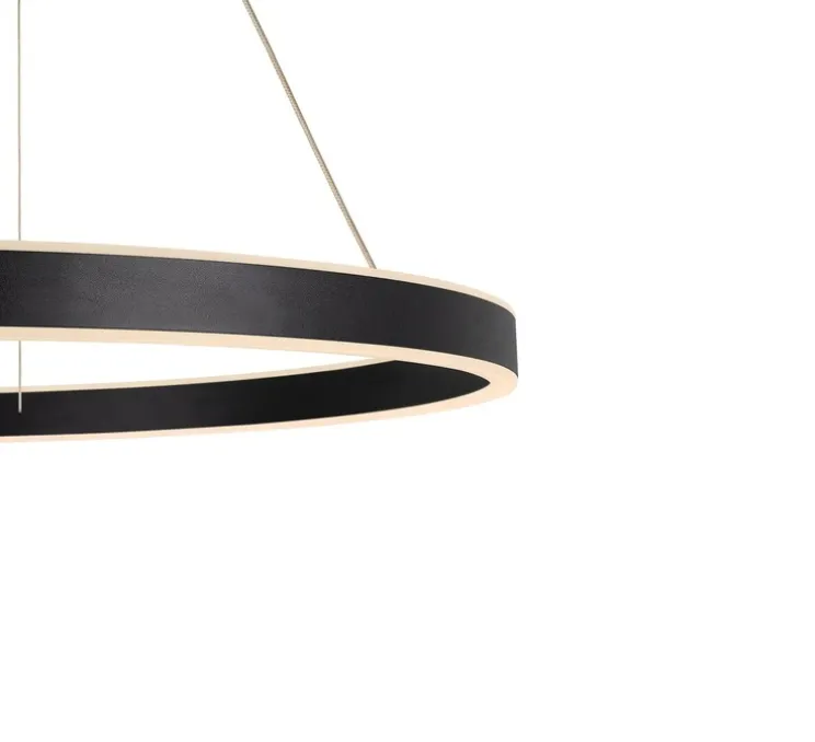 Suspension, ONE 80, noir, LED, dim, 3000/4000K, 1230/1270 lm, Ø80cm, H4,5cm - Slv