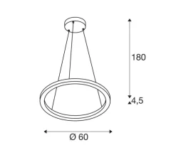 Suspension, ONE 60 PHASE UP/DOWN, laiton, 2700K/3000K, 830lm, Ø60cm, H4,5cm - Slv