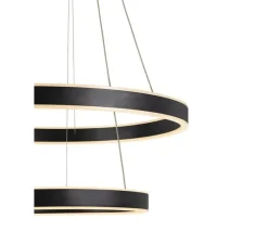 Suspension, One double, noir mat, LED, dim, 2700K, 1270 lm, Ø60cm, H4,5cm - SLV