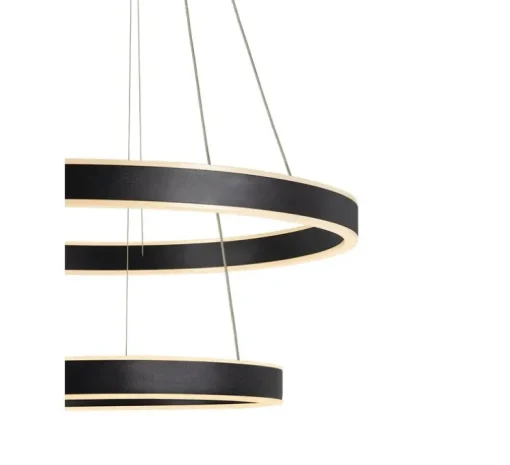 Suspension, One double, noir mat, LED, dim, 2700K, 1270 lm, Ø60cm, H4,5cm - SLV