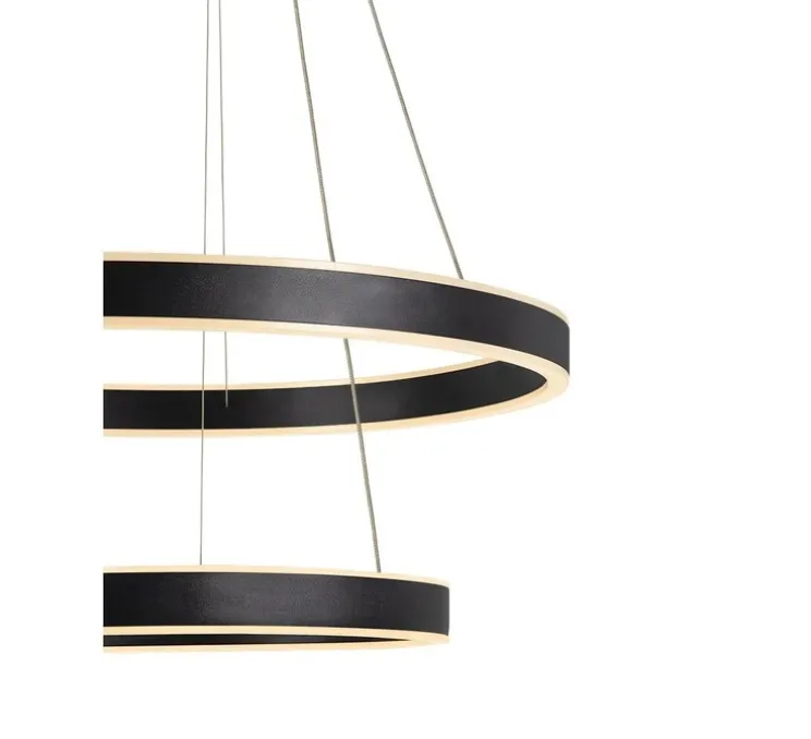 Suspension, One double, noir mat, LED, dim, 2700K, 1270 lm, Ø60cm, H4,5cm - SLV