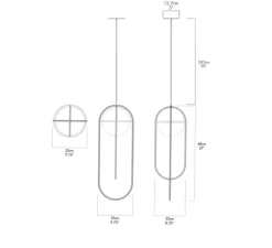 Suspension, Orbit, blanc, LED, 3000K, 420lm, L25cm, H68cm - A-N-D