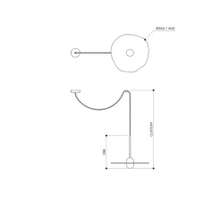 Suspension, Organic Ceramic 35/40, céramique gris et crème, laiton vieilli brossé, verre transparent, câble en lin de 1m, Ø35/40cm, H30cm - Contain